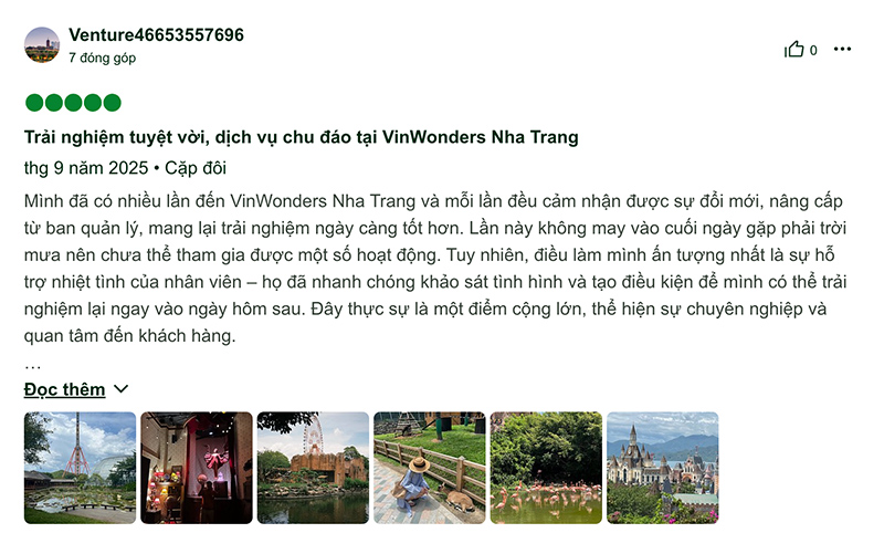 Du khách Review trải nghiệm tại VinWonders Nha Trang