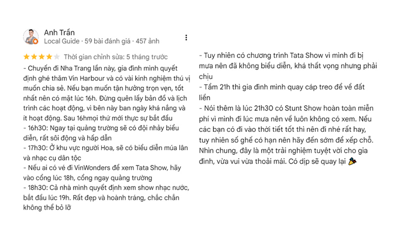 Du khách Review Vinpearl Harbour Nha Trang