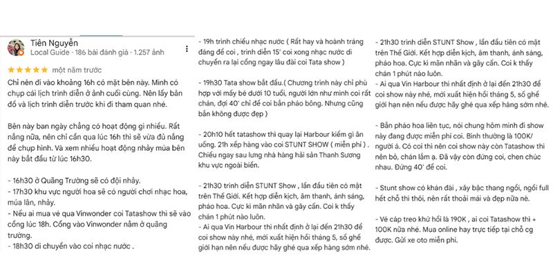 Du khách Review Vinpearl Harbour Nha Trang